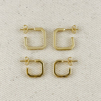 18k Gold Filled Quadratini Earrings