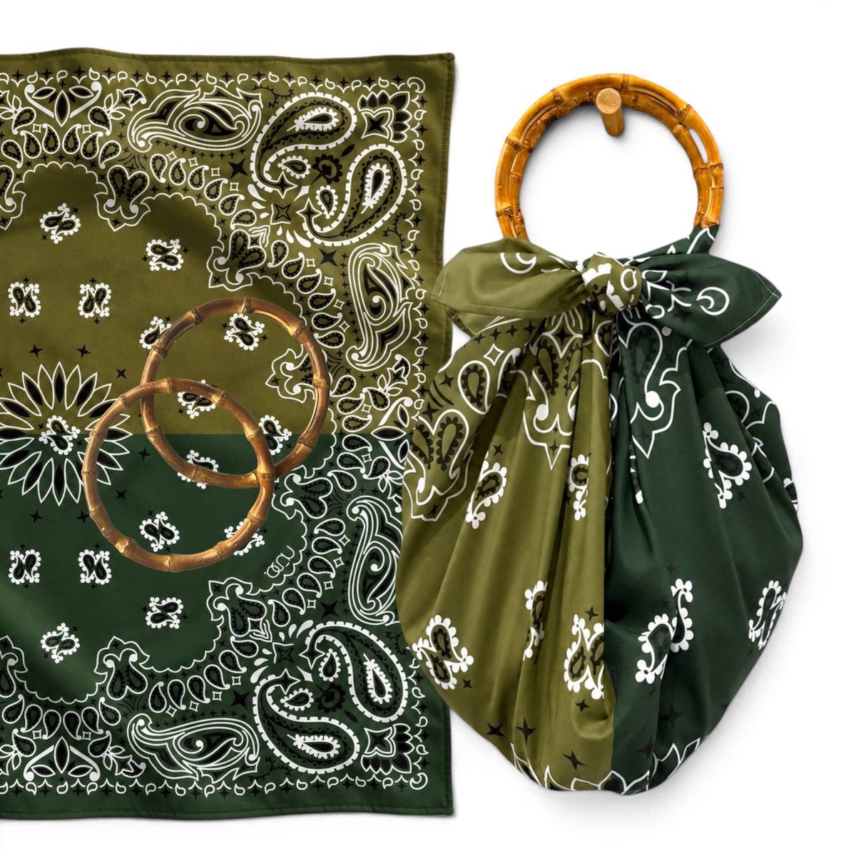 MARU Scarf Bag – Olive & Forest Green