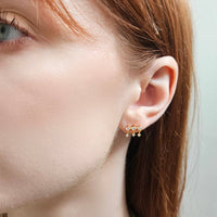 TRIPLE CRYSTAL STUD EARRINGS