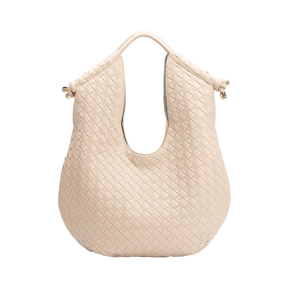 Tracy Woven Ivory Recycled Vegan Shoulder Bag