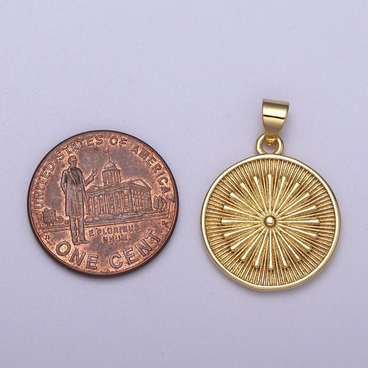 24k Gold Filled Round Coin Medallion Pendant