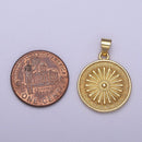 24k Gold Filled Round Coin Medallion Pendant