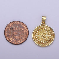 24k Gold Filled Round Coin Medallion Pendant