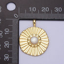 24K Gold Filled Sun Beam White Pearl Charm