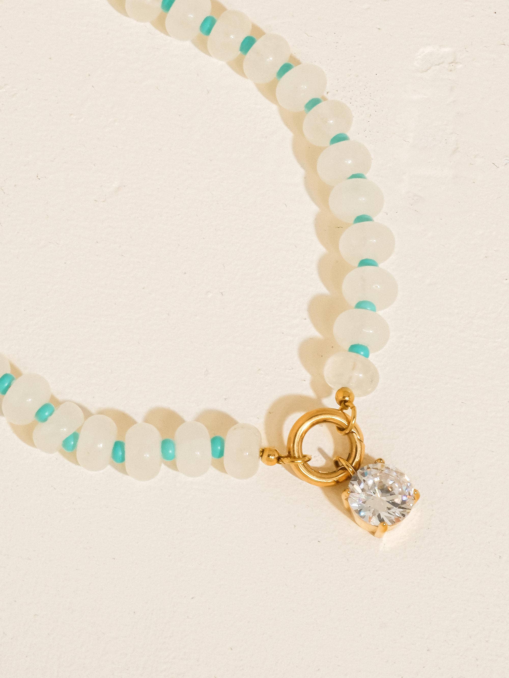 Annecy 18K Gold Non-Tarnish Boho Beaded CZ Necklace