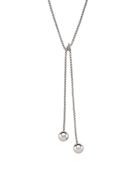 Audrey Lariat Rope Tassel Ball Chain Wrap Steel Necklace
