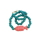 Teal Hazel Fish Necklace