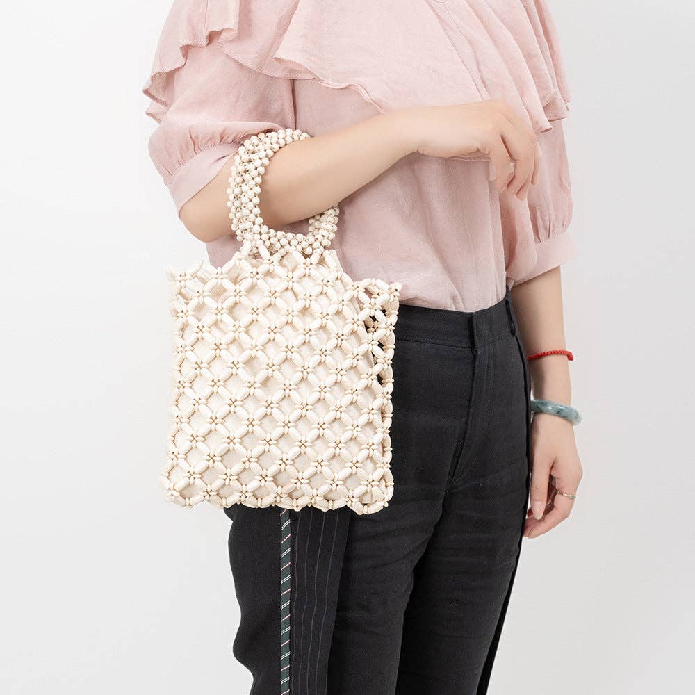 Wooden Bead Contrast Color Handbags DPFB0702