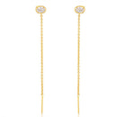 Amily Bezel and Gold Dangle Earrings
