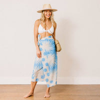 Blue Palm Geo Sarong