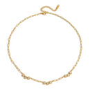 3 Cluster - CZ Gold Layered Stainless Steel Necklace - Waterproof