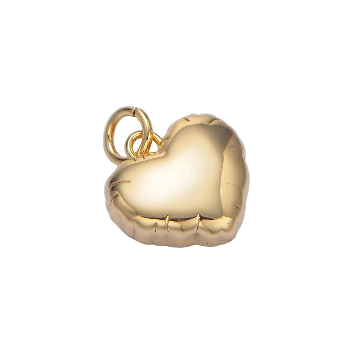 24K Gold Filled Chubby Balloon Heart Multidimensional Charm