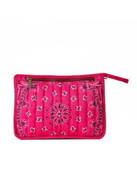 Bandana Print Pouch -Beau Hot Pink