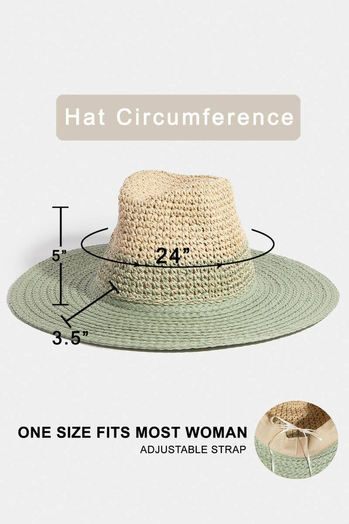 Two Tone Contrast Straw Hat