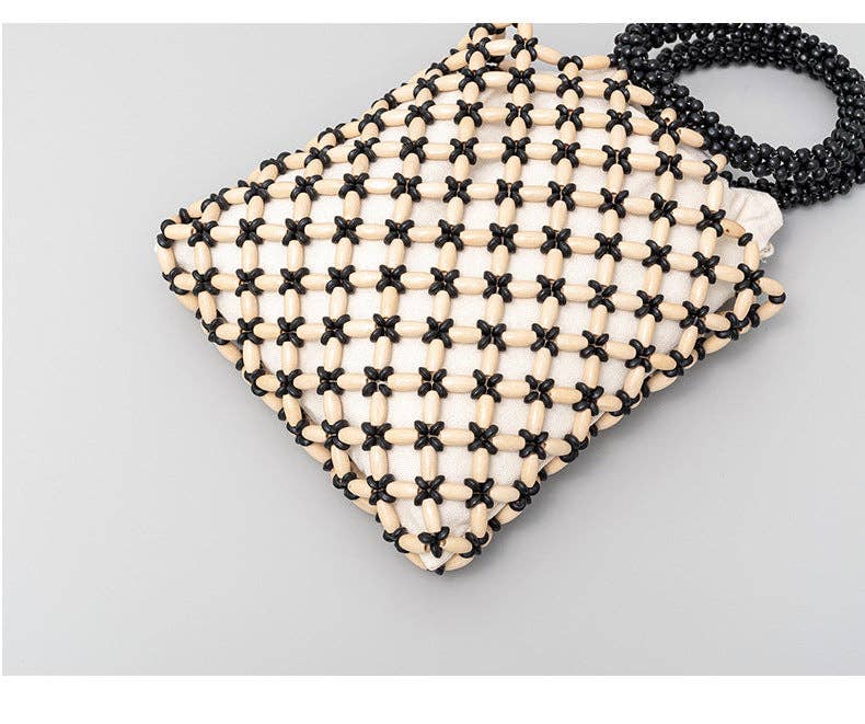 Wooden Bead Contrast Color Handbags DPFB0702