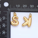 24K Gold Filled 17mm Initial Letter Chubby Balloon Charm