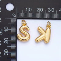 24K Gold Filled 17mm Initial Letter Chubby Balloon Charm