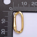 24K Gold Filled 21mm Edged Paperclip Oblong Push Spring Gate