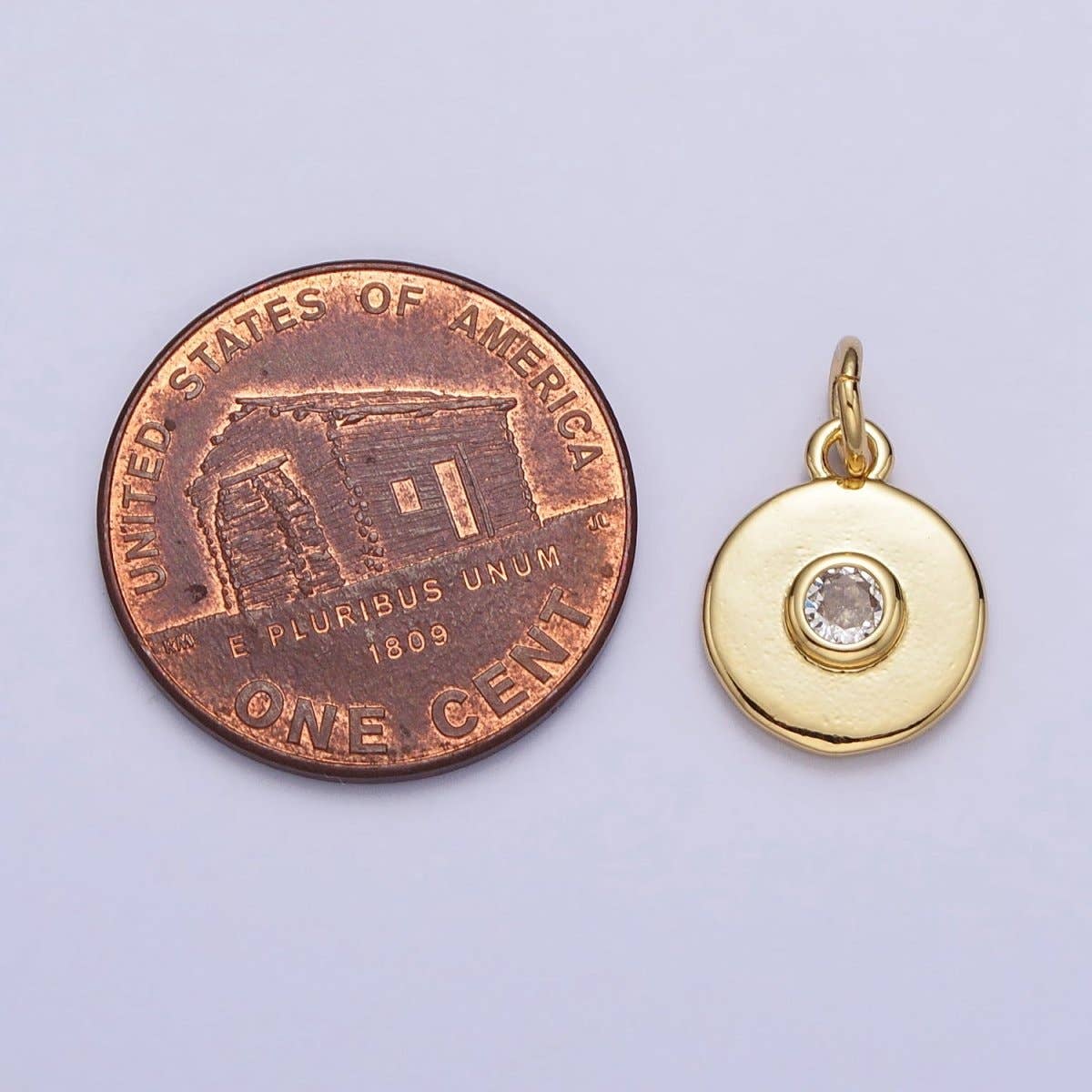 24K Gold Filled Clear CZ Gold 10mm Charm