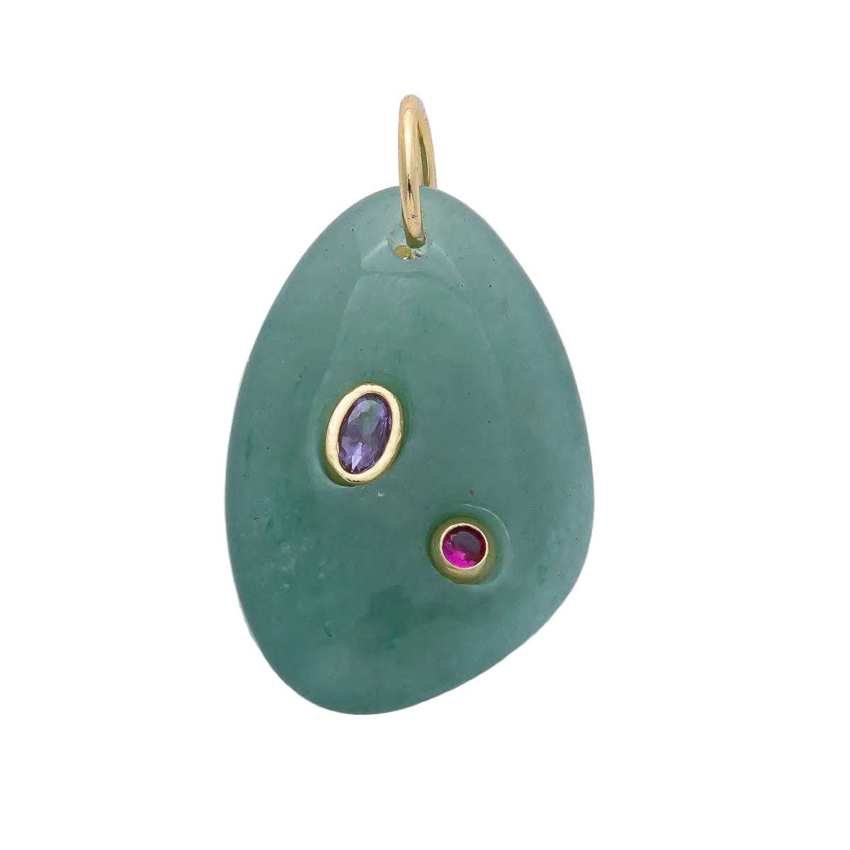 Multicolor Embedded Gemstone Charm in Aventurine