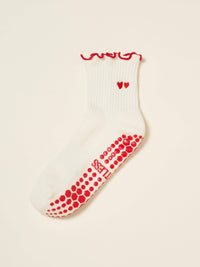 Heart Duo Ruffle Pilates Socks