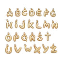 24K Gold Filled 17mm Initial Letter Chubby Balloon Charm