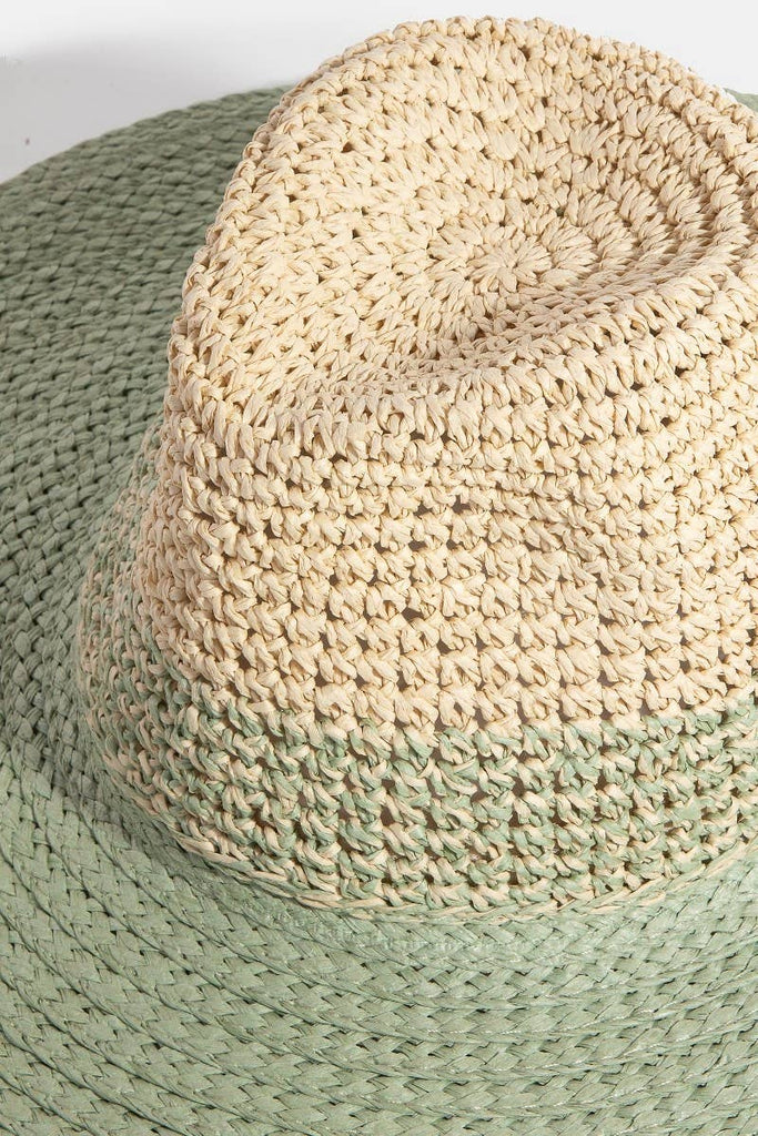 Two Tone Contrast Straw Hat