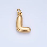 24K Gold Filled 17mm Initial Letter Chubby Balloon Charm