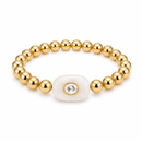 White Gemstone Beaded Bracelet
