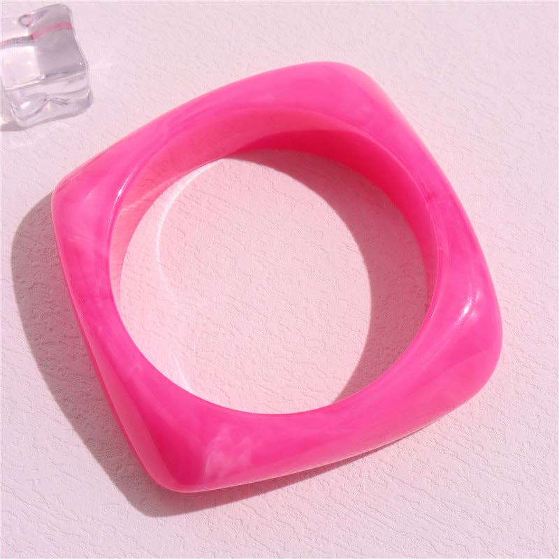 Multicolor Irregular Square Acrylic Bracelets