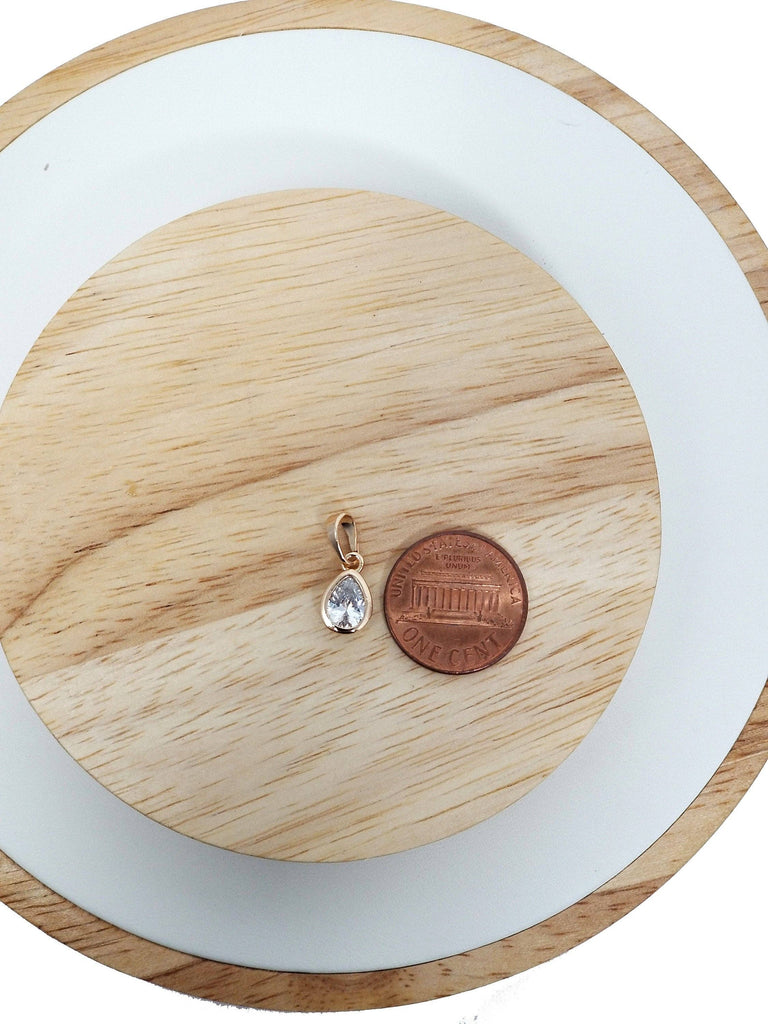 Dainty Tiny Delicate Tear Drop Charm Bezel