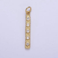 Thin Cubic Zirconia Stick Bar CZ Charm