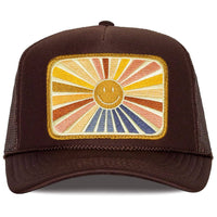 Rays Of Happy Trucker Hat Brown