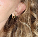 18k Gold Filled Colored Baguette CZ Clicker Hoop Earrings
