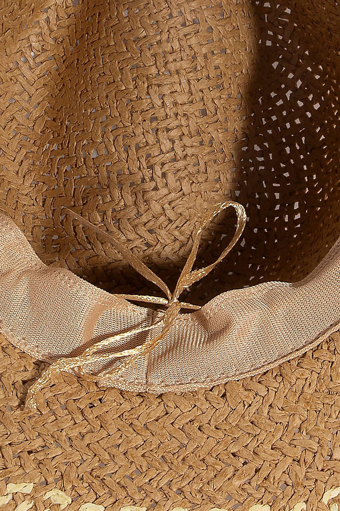 Two Tone Floppy Boho Straw Hat