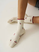 Little Cherry Petal Pilates Socks