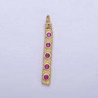 Thin Cubic Zirconia Stick Bar CZ Charm