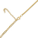 18K Gold Stainless Steel Split Chain with Stone Charm Holder