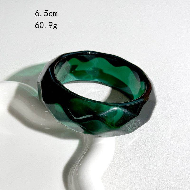 Round Irregular Acrylic Metal Bracelets