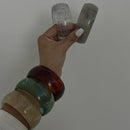 Round Wide Acrylic Layered Bracelets