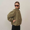High Neck Gathered Jacket