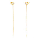 Amily Bezel and Gold Dangle Earrings