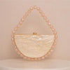 Pearlescent Acrylic Half Moon Beaded Evening Bag