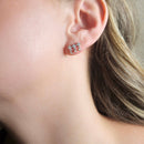 TRIPLE CRYSTAL STUD EARRINGS