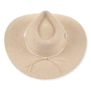 Adjustable Sunhat with White Beaded Band in Natural