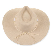 Adjustable Sunhat with White Beaded Band in Natural