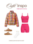 Stained Glass Plaid Quilted Jacket