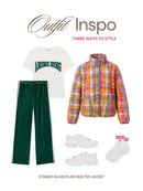Stained Glass Plaid Quilted Jacket