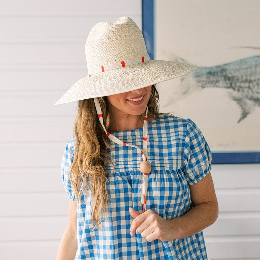 Cherry Pinstripe Hand-Woven Hat Band