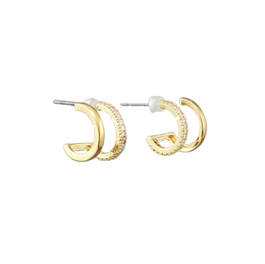 CZ Double Circle Hoops